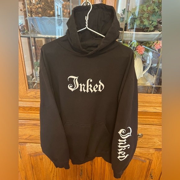 Inked Magazine Tops - INKED Mag Logo 2024 Heavyweight Unisex Black Hoodie- XL 🖋️